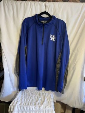 2XL Henley Varsity Profile Royal Blue Zip-Up Jacket university of Kentucky